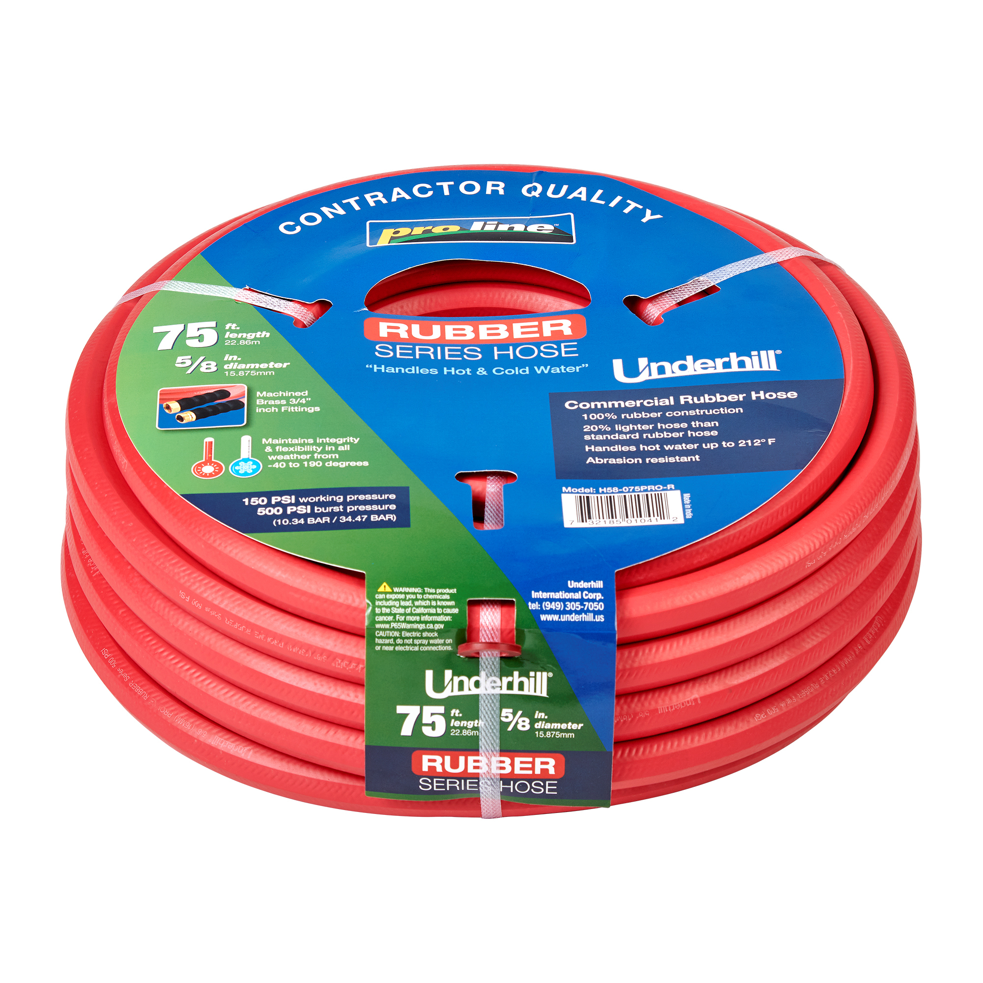 Underhill Rubber Hose 5/8"x75' H58-075PRO-R